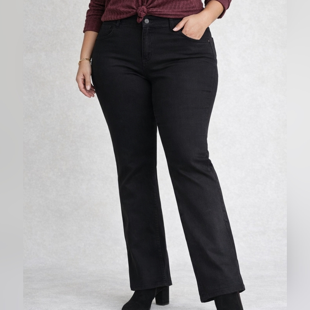 Riders by Lee Mid-Rise Bootcut Jeans Black Size 26W